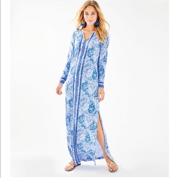NWT XS Lilly Pulitzer Faye Maxi in Turtely Awesome - Picture 1 of 1